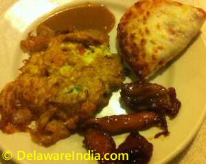 Chinatown Buffet Egg Foo Young, Pizza, Teriyaki Chicken