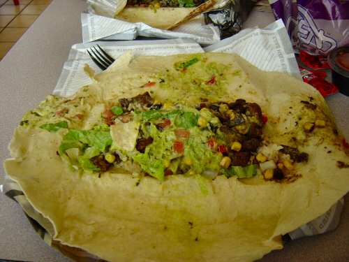 cantina burrito steak Taco Bell Cantina Burrito Steak from inside- Image © DelawareIndia.com