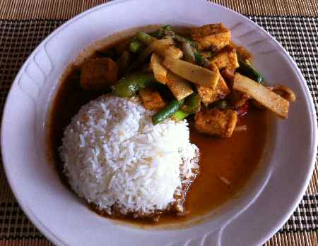 Spicy Tofu with Steamed Rice Spicy Tofu with Steamed Rice